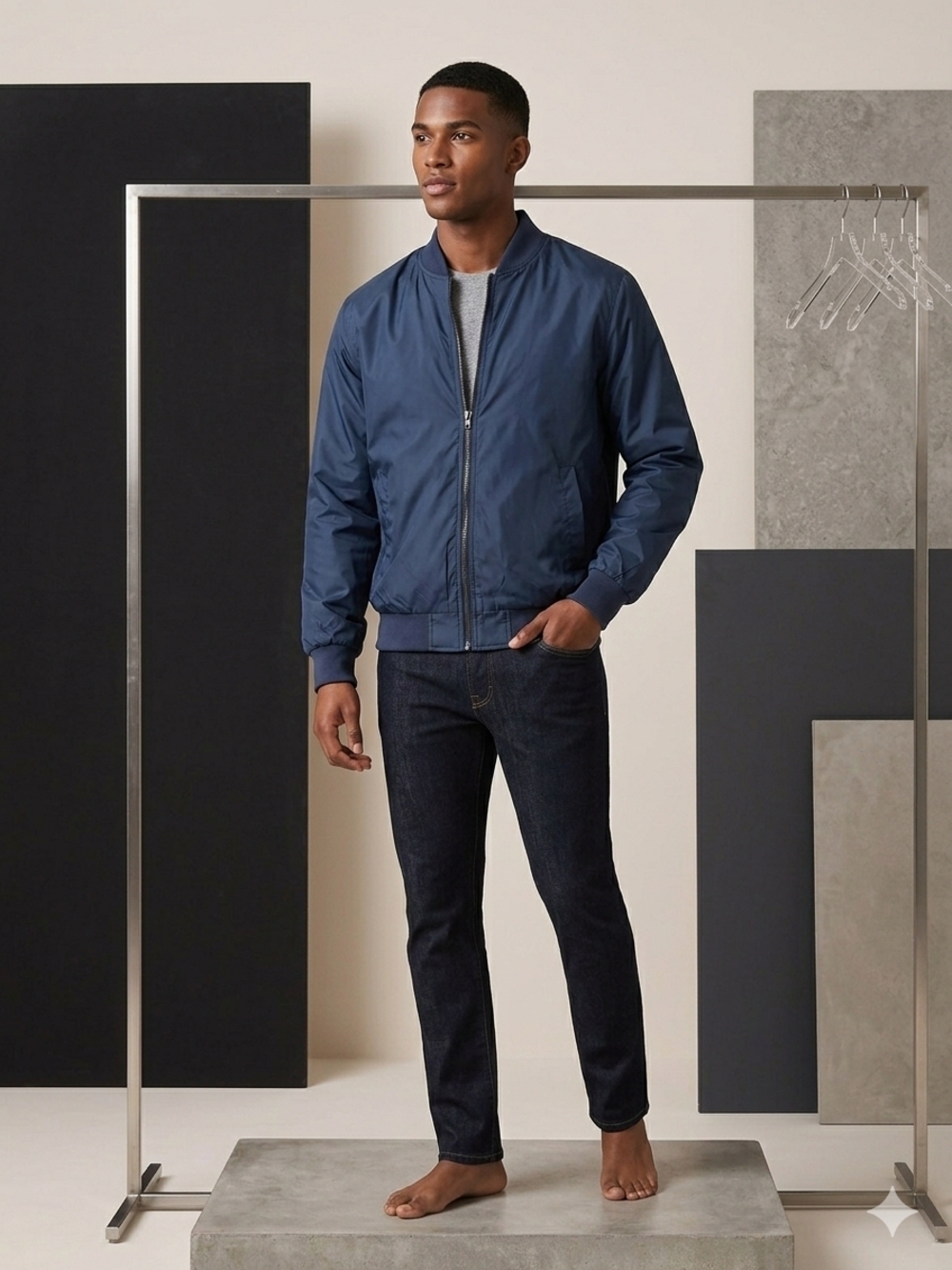 Men's Navy Bomber Jacket by